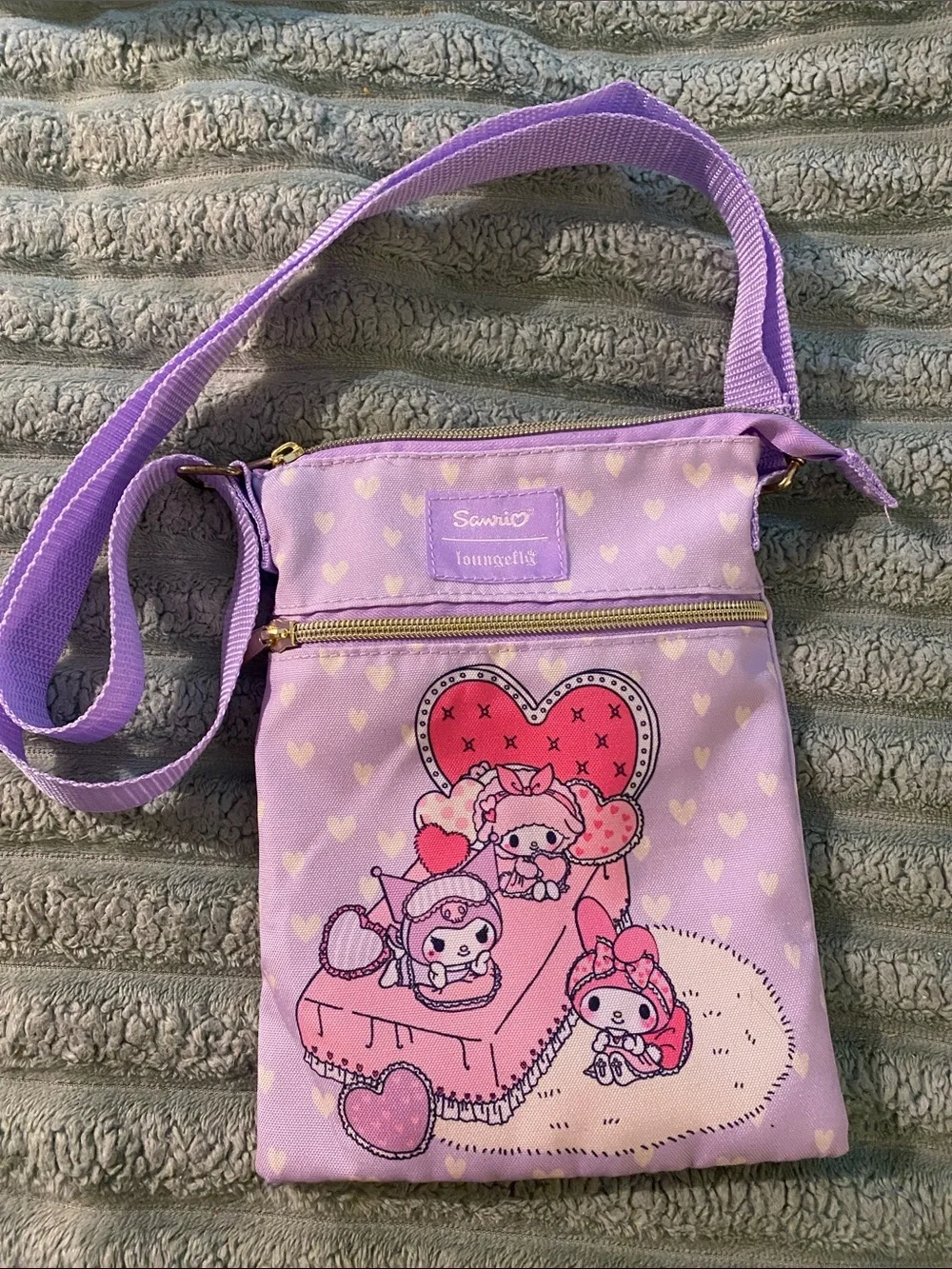 Loungefly Lavender My Melody Crossbody with Pink Character Art